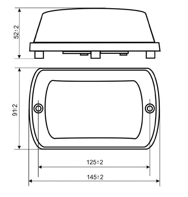 Схема габаритных размеров оповещателя Тортила С-05С