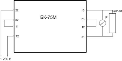 Рис.1. Схема внешних подключений блока БК-75М