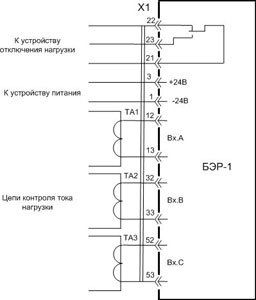 Рис.1. Схема внешних подключений блока БЭР-1