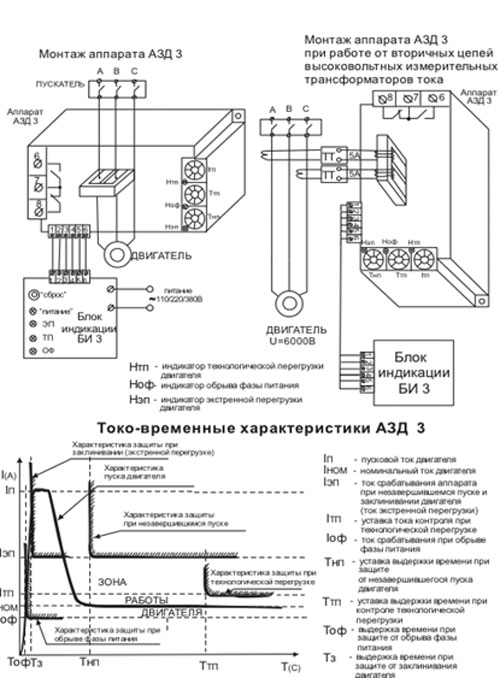 Схема подключения аппарата АЗД-3